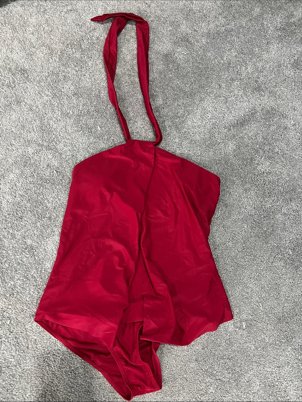 Women’s Red Halter One-Piece Swimsuit